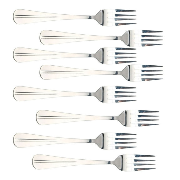 Unique Bargains Restaurant Dinner Fork Metal Serving Tableware 7" Long 8-Piece Silver
