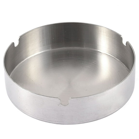 Unique Bargains Restaurant Metal Three Groove Design Holder Case Ashtray 12cm Dia for Home Essential