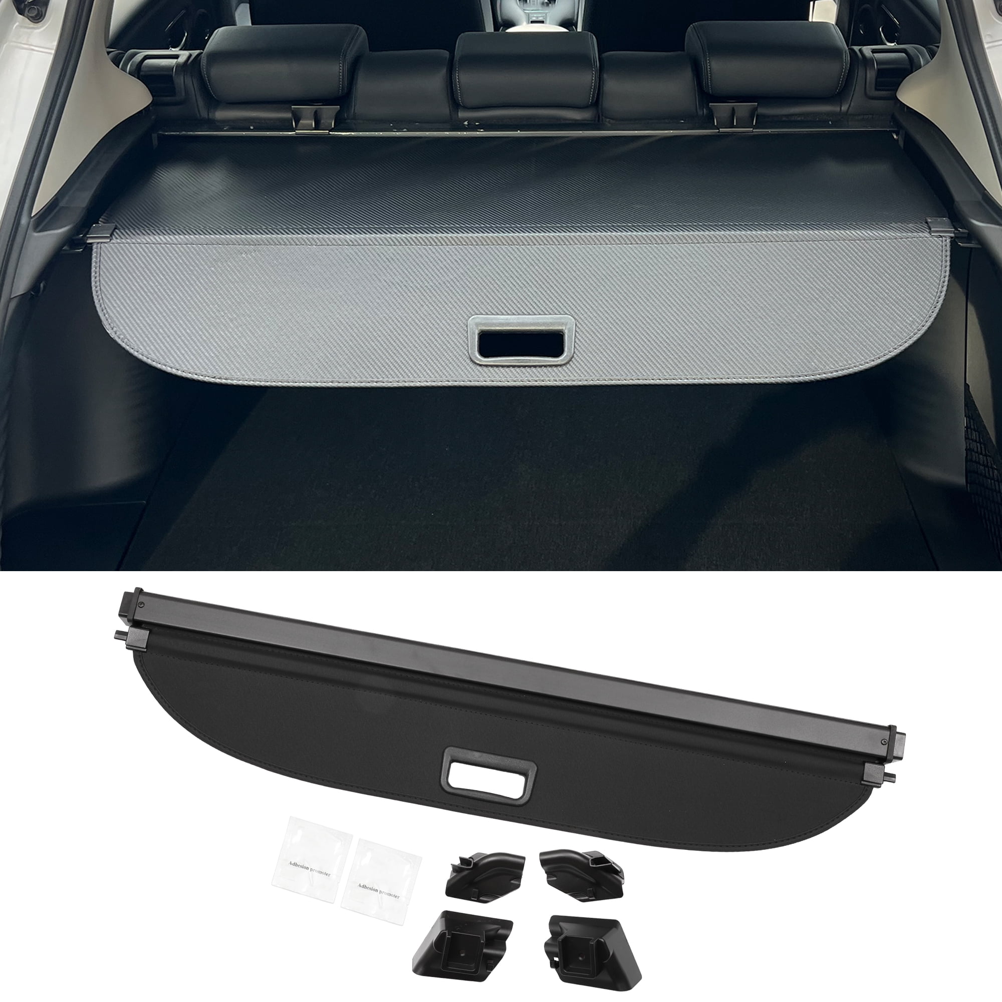 Unique Bargains Retractable Cargo Cover for Cadillac Rear Trunk Shelf Security Shade Black