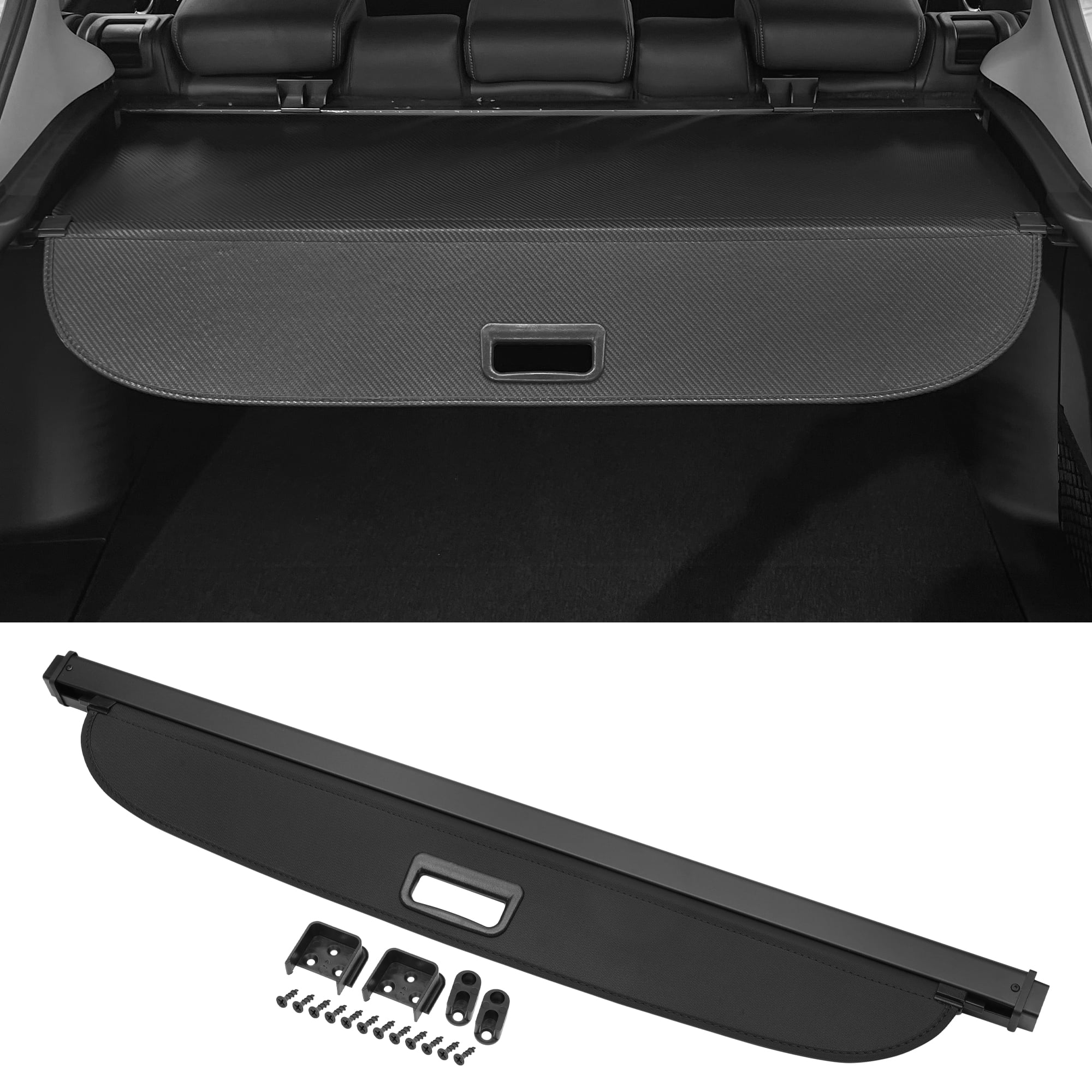 Unique Bargains Retractable Cargo Cover for Jeep Rear Trunk Parcel Shelf Shade Black