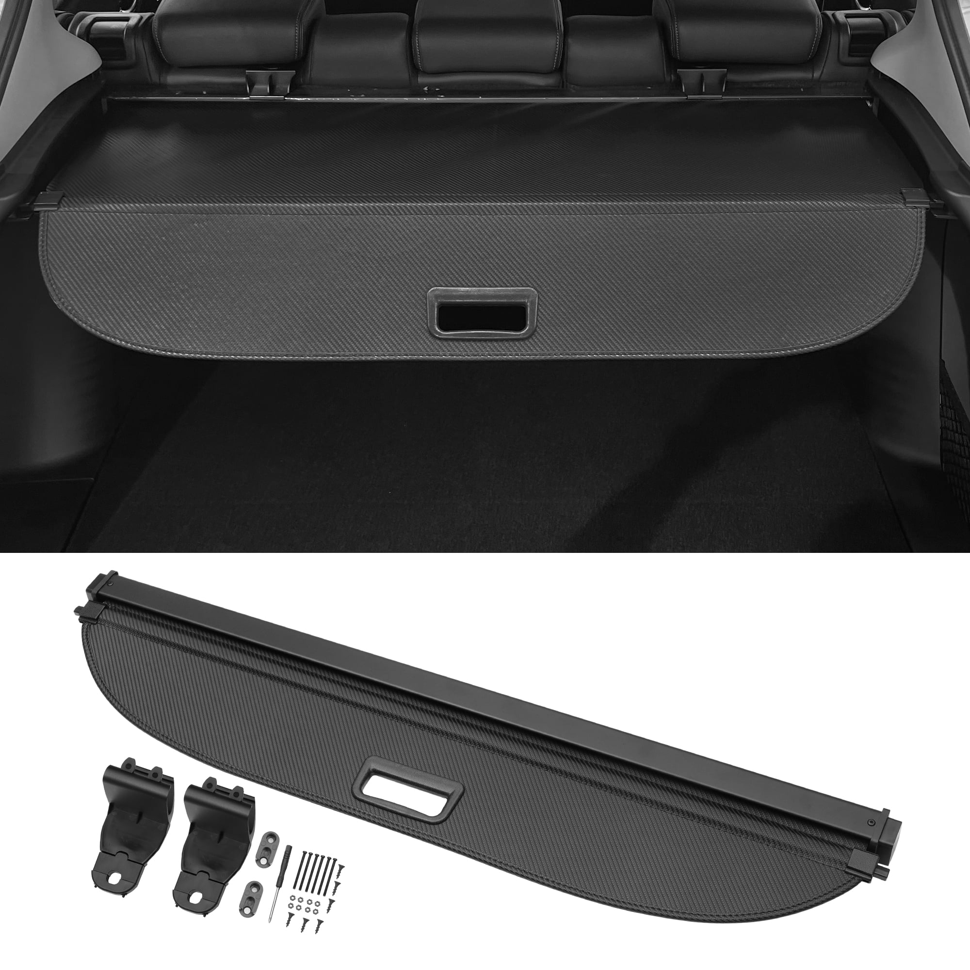 Unique Bargains Retractable Cargo Cover for Toyota Rear Trunk Parcel Privacy Screen Black