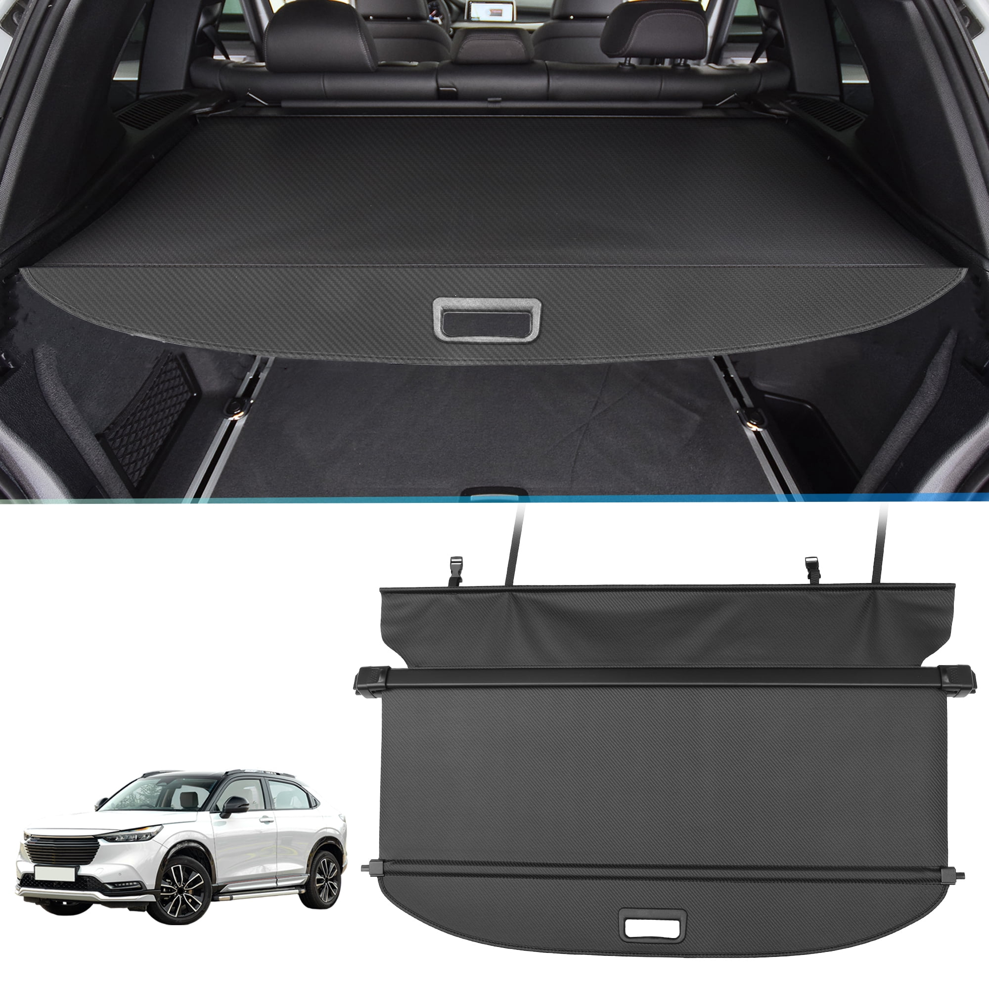 Unique Bargains Retractable Cargo Rear Trunk Cover for Honda HRV 2015-2022 Black