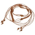 thumbnail image 1 of Unique Bargains Retro Bohemian Adjustable Tie Belt with Bead Accents 1 Pc Brown, 1 of 6