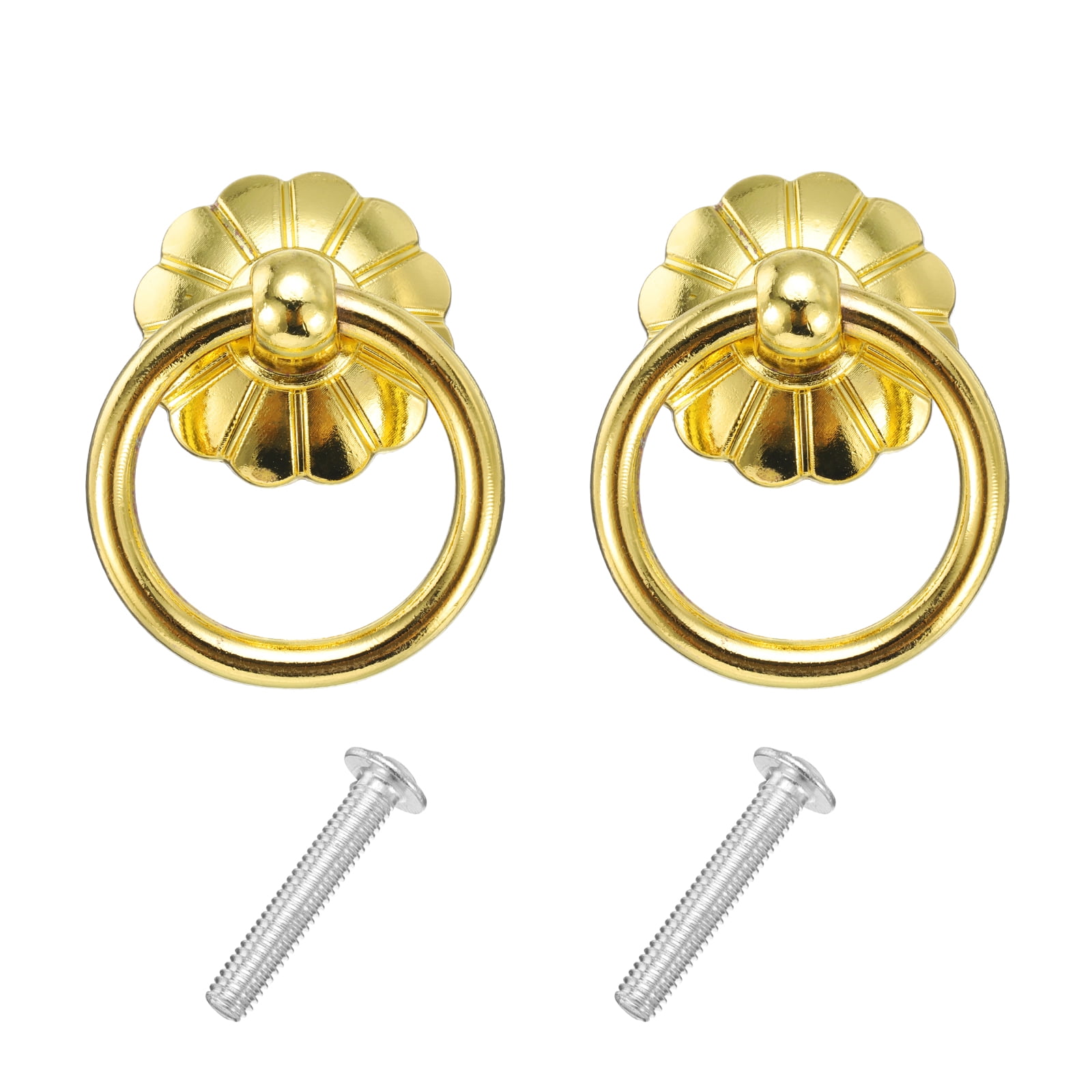Unique Bargains Retro Dresser Pulls Handles with Screws Zinc Alloy 2Sets 1.5"