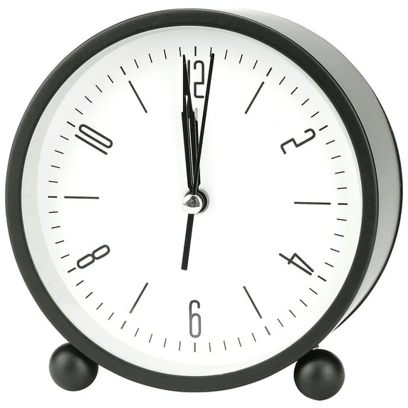 Unique Bargains Retro Metal Casing Alarm Clock Black 4.5"L x 2.0"W x 4.7"H