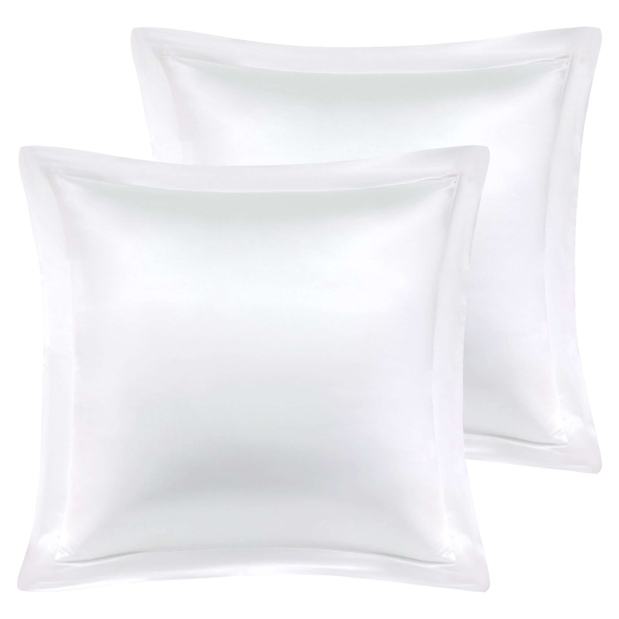 Unique Bargains Retro Satin Ruffle Pillowcases 2Pack with Envelope White 26"x26"