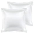 thumbnail image 1 of Unique Bargains Retro Satin Ruffle Pillowcases 2Pack with Envelope White 26"x26", 1 of 8