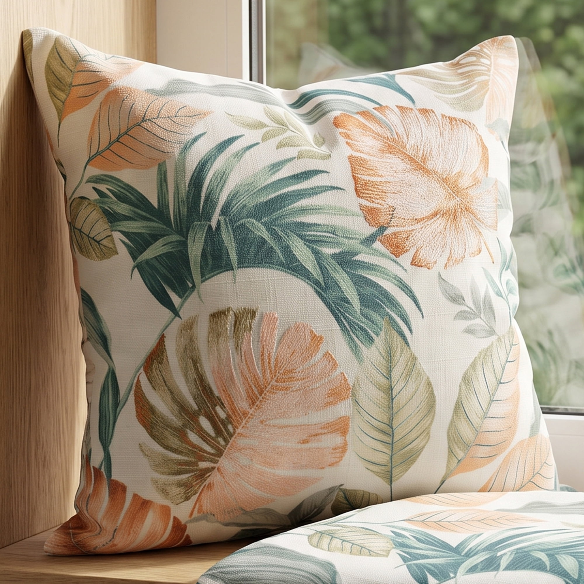 Unique Bargains Retro Tropical Botanical Pillow Cover Cushion Case Multicolor 18"x18"