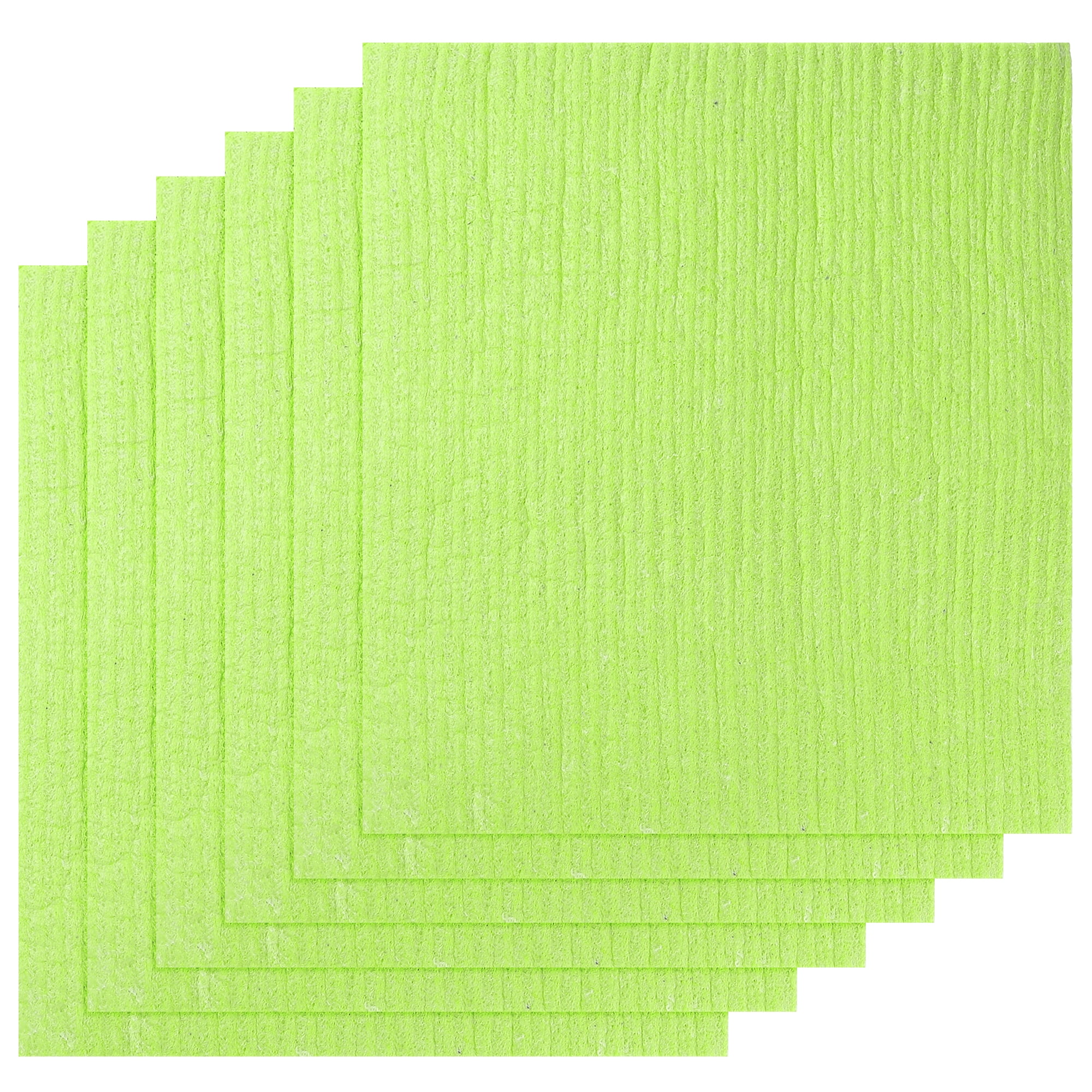 Unique Bargains Reusable Absorbent Sponge Dish Cloths Kitchen Towels Lint Free 7" x 8" Green 5pk