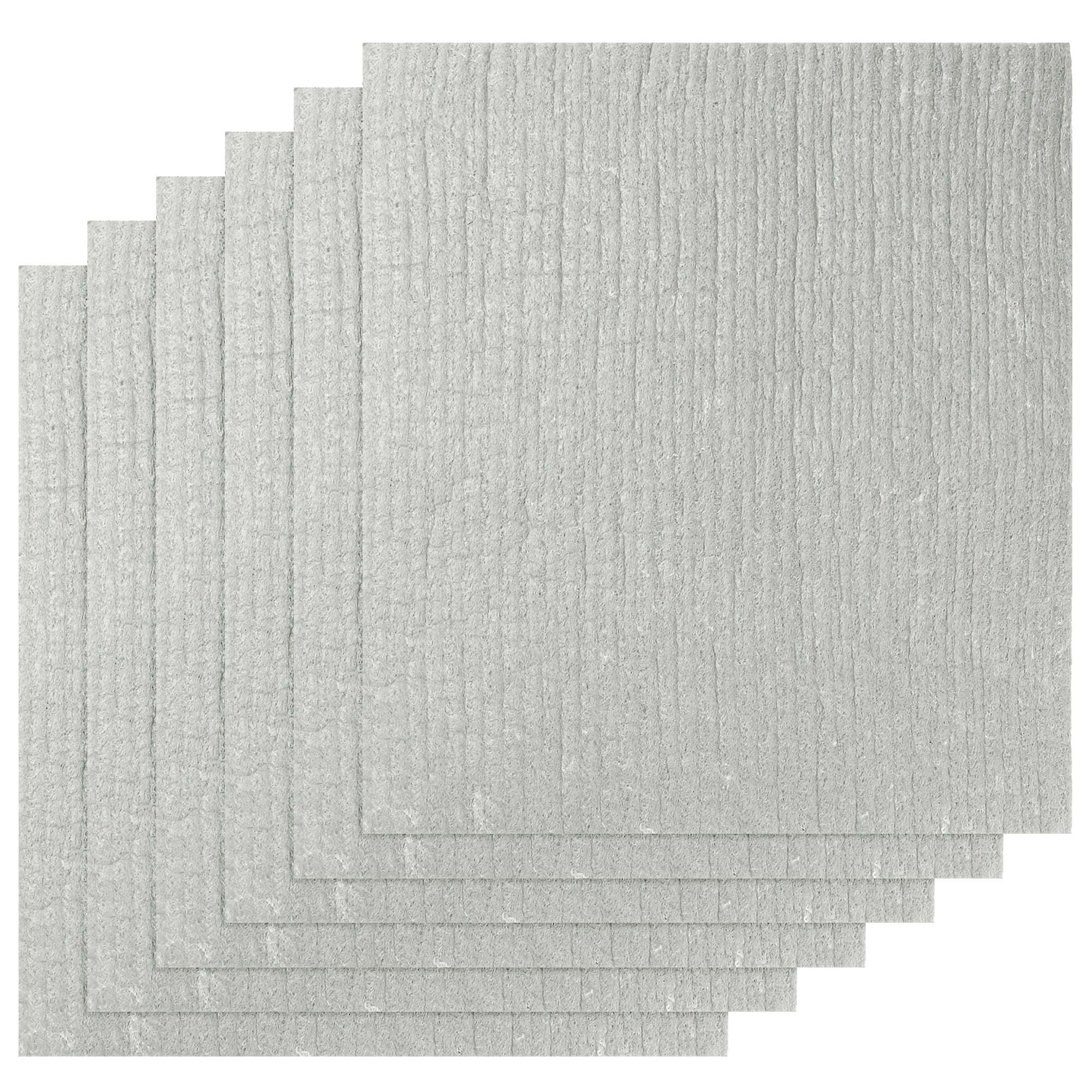 Unique Bargains Reusable Absorbent Sponge Dish Cloths Kitchen Towels Lint Free 7" x 8" Grey 5pk