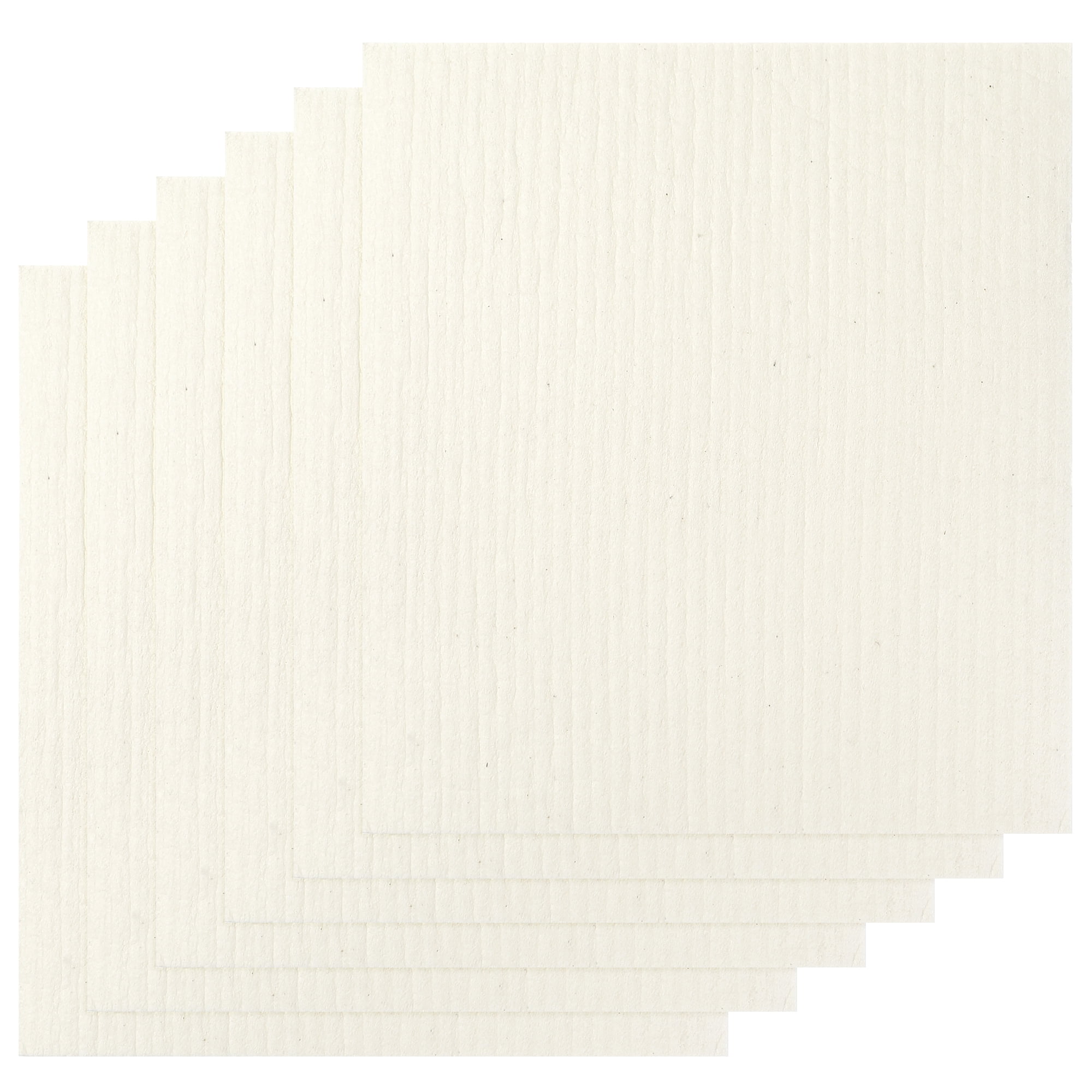 Unique Bargains Reusable Absorbent Sponge Dish Cloths Kitchen Towels Lint Free 7" x 8" White 5pk