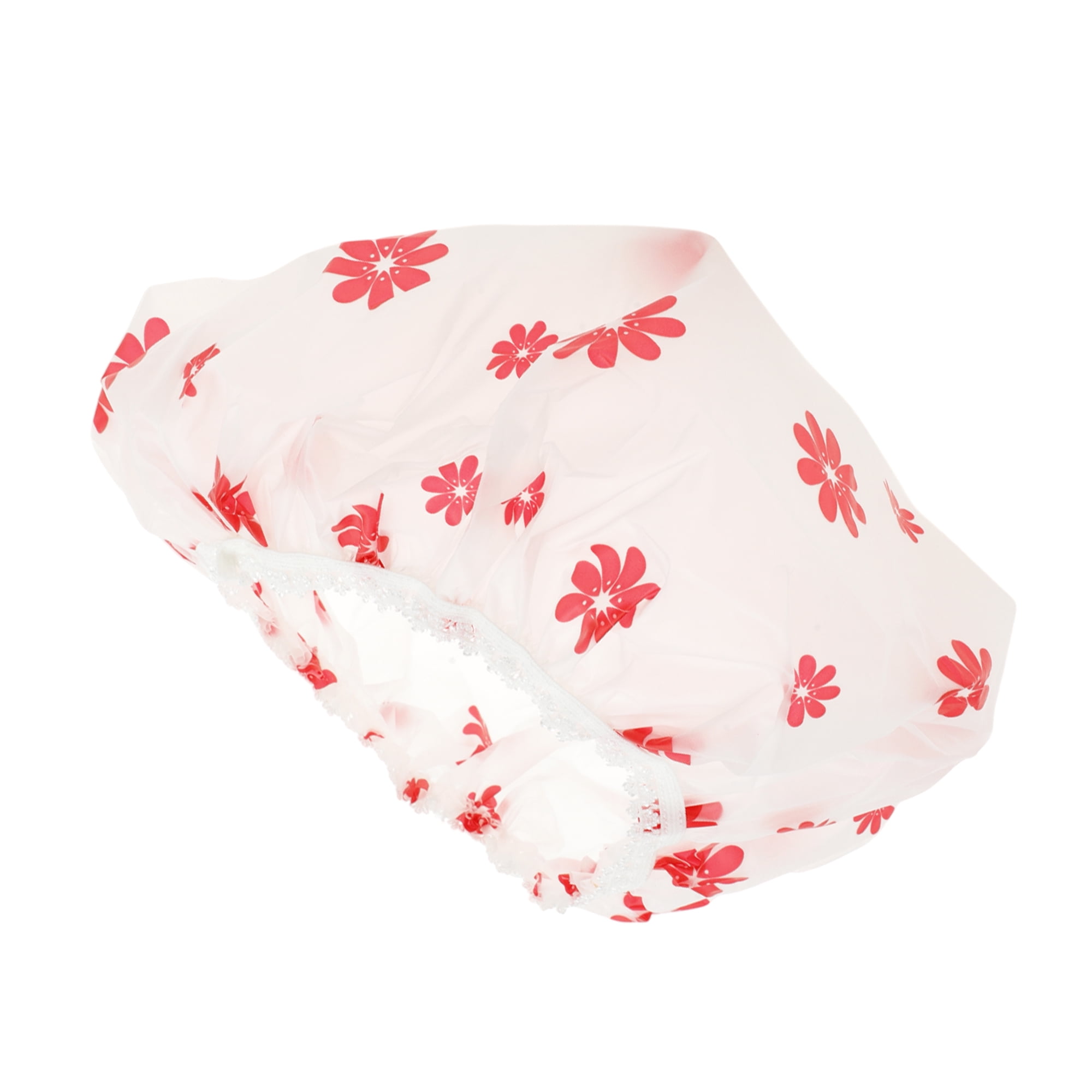 Unique Bargains Reusable Dots Single Layer Shower Cap 1 Pc Red