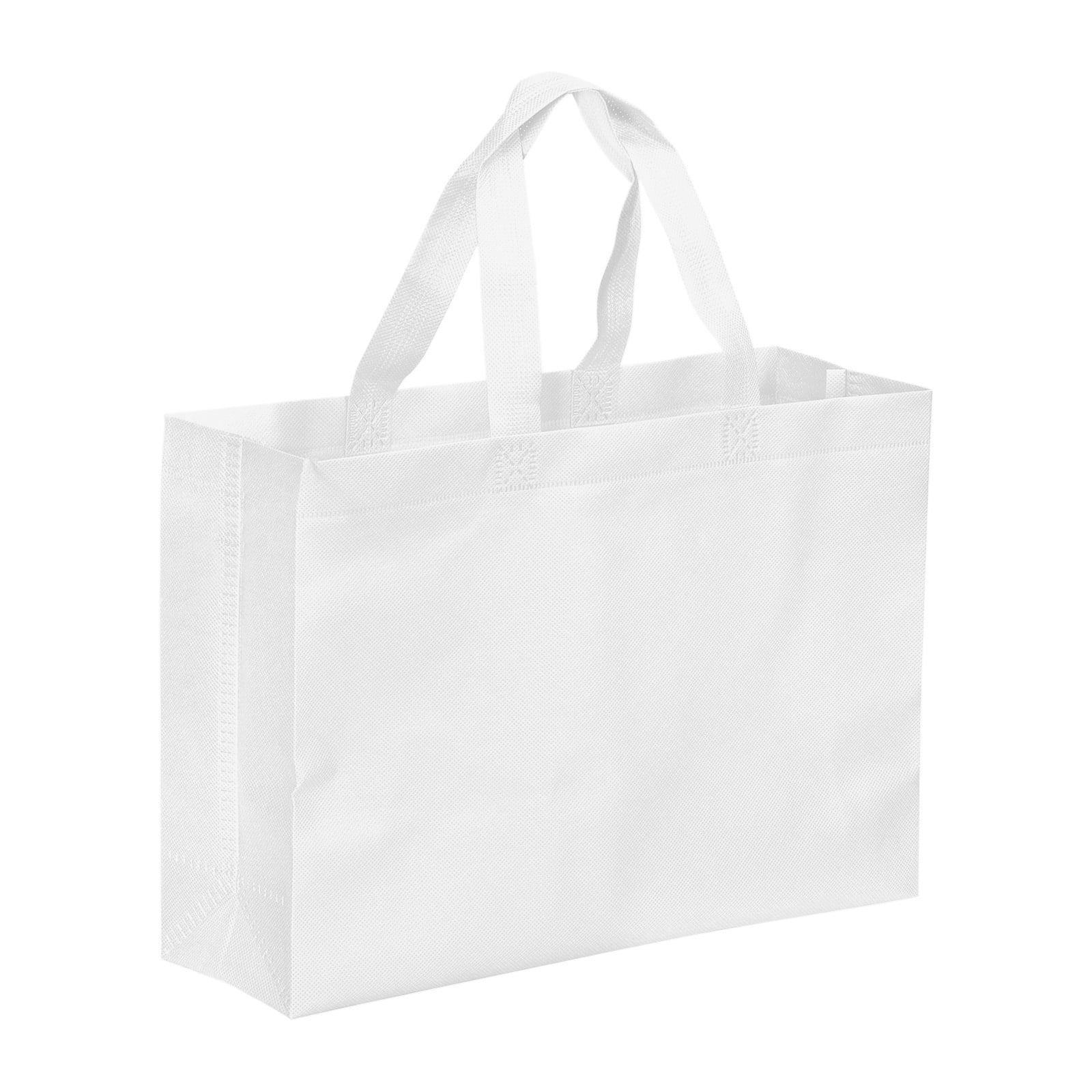 Unique Bargains Reusable Gift Bags Horizontal Style Grocery Tote Bag White