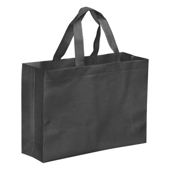 Unique Bargains Reusable Gift Bags Horizontal Style Non-Woven Grocery Storage Tote Bag Black