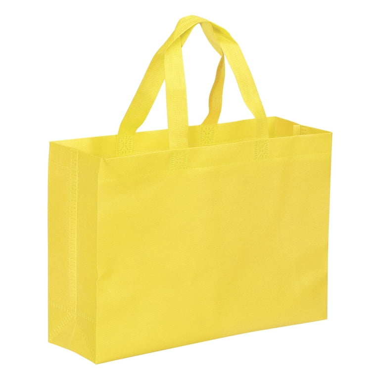 Unique Bargains Reusable Gift Bags Horizontal Style Non Woven Grocery Storage Tote Bag Yellow Walmart