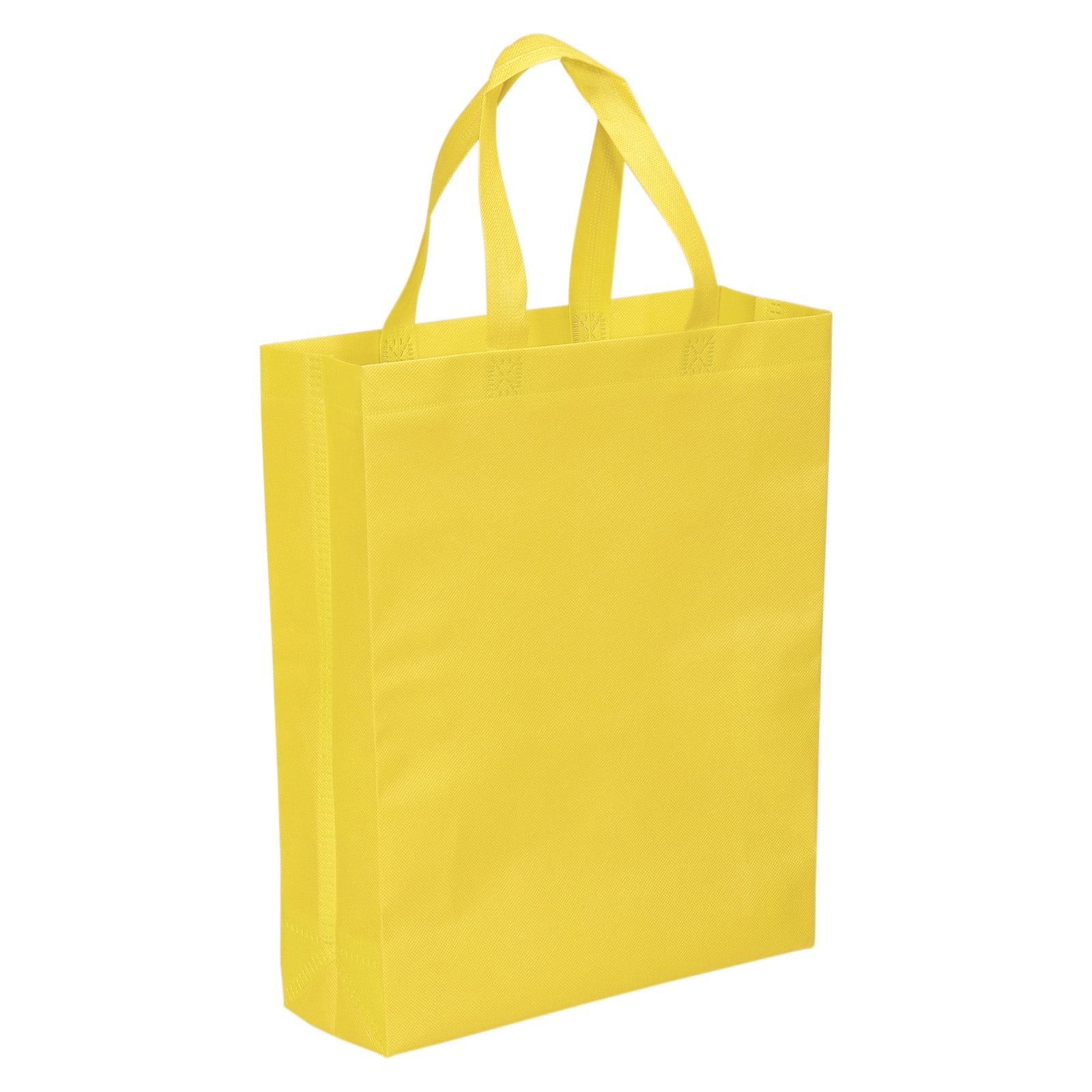Unique Bargains Reusable Gift Bags Vertical Style Non Woven Tote Bag for Travel Storage Yellow