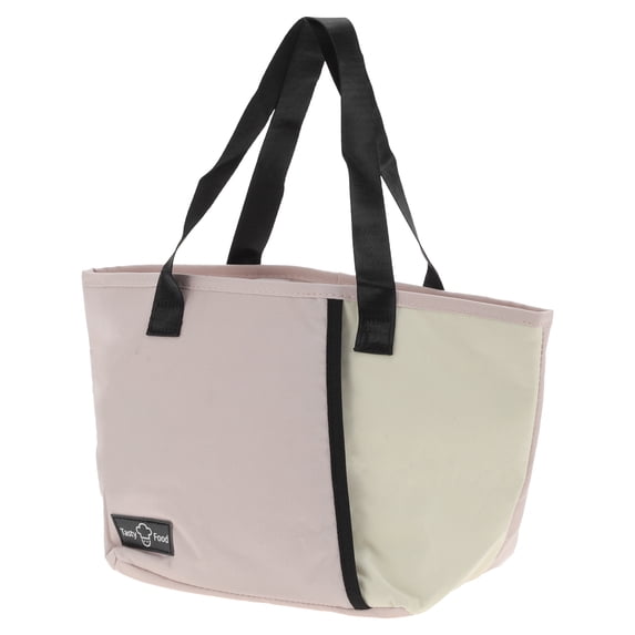 Unique Bargains Reusable Insulated Lunch Box Tote for Office Work Pink Beige 224 oz
