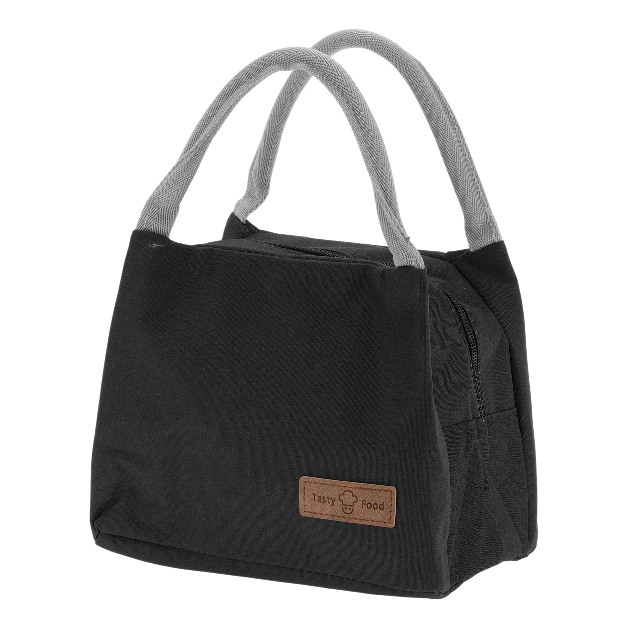 Unique Bargains Reusable Insulated Lunch Box Tote for Office Work and Travel Black 336 oz
