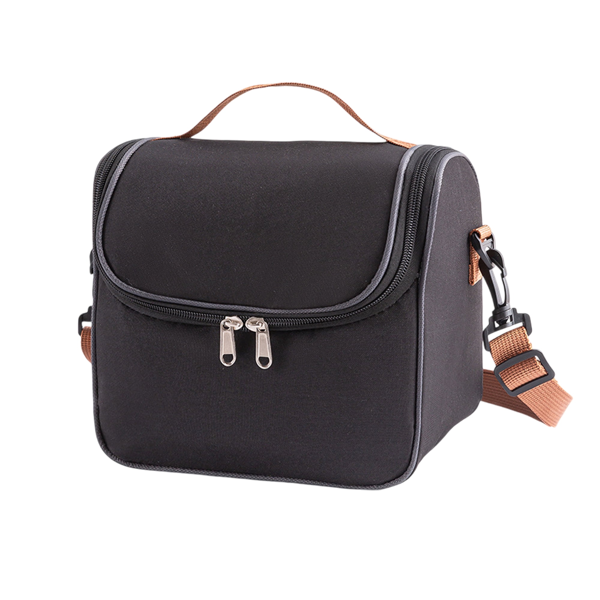 Unique Bargains Reusable Insulated Lunch Tote Bag Black