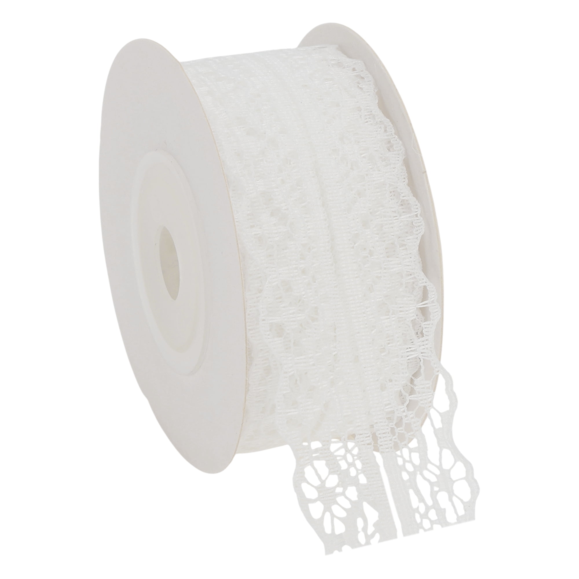Unique Bargains Reusable Lace Gift Ribbon for Crafting Projects White Lace Style 6 0.98" x 29.53"