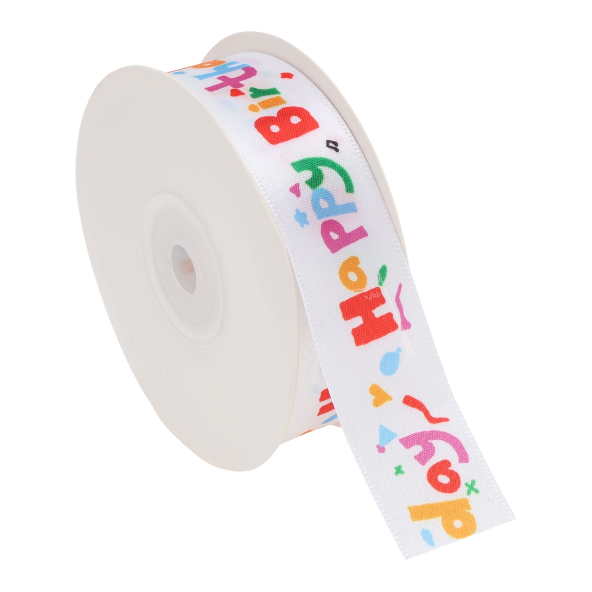 Unique Bargains Reusable Letter Pattern Gift Ribbon 0.98"x72.18' 1Pc [Letter]