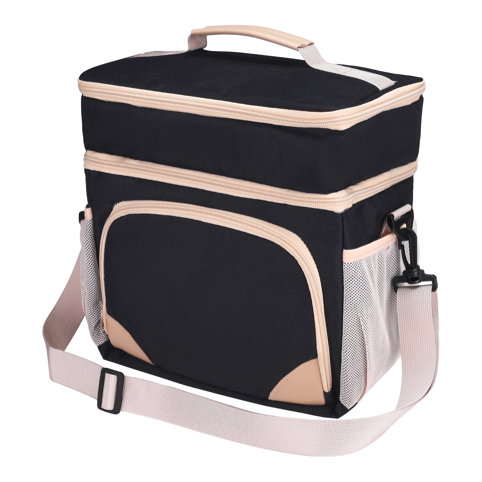 Unique Bargains Reusable Lunch Bag Insulated Lunch Bag Leakproof Lunch Box Black