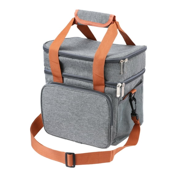 Unique Bargains Reusable Lunch Bag Insulated Lunch Bag Leakproof Lunch Box Gray