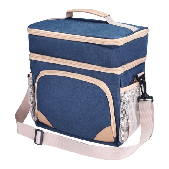 Unique Bargains Reusable Lunch Bag Insulated Lunch Bag Leakproof Lunch Box Navy Blue