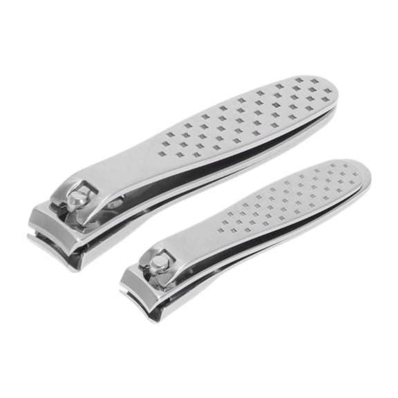 NOMADIC NOOK Reusable Nail Clippers Toenail Clippers 2 Pcs Silver Tone Square