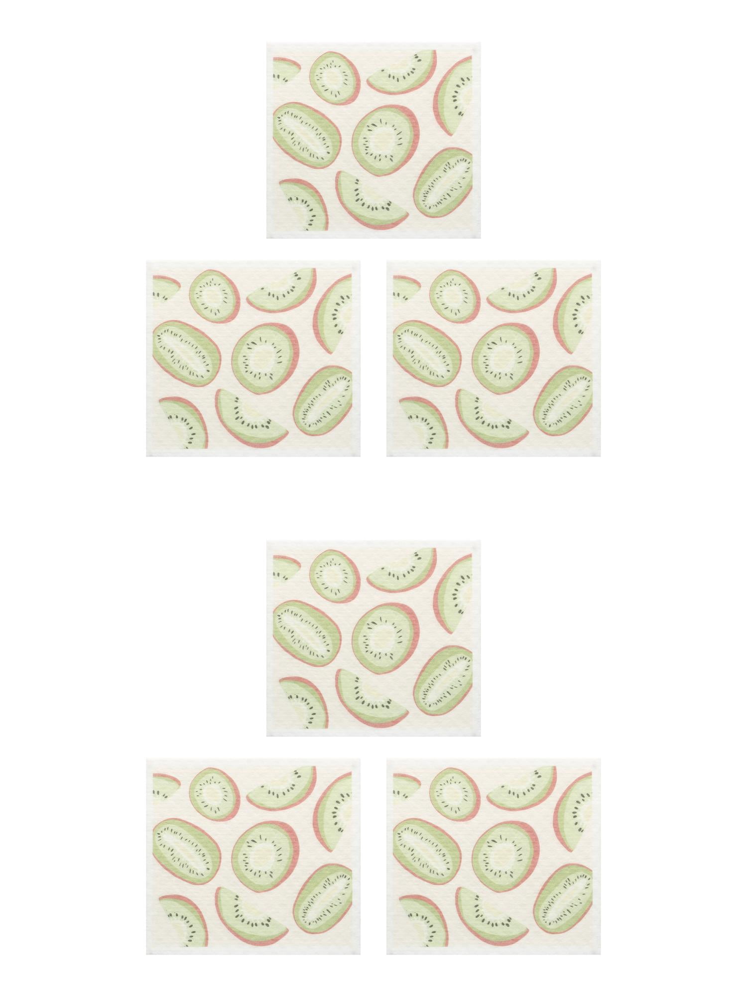 Unique Bargains Reusable Swedish Dish Cloths Banana 6 Pack Green 8" x 7"