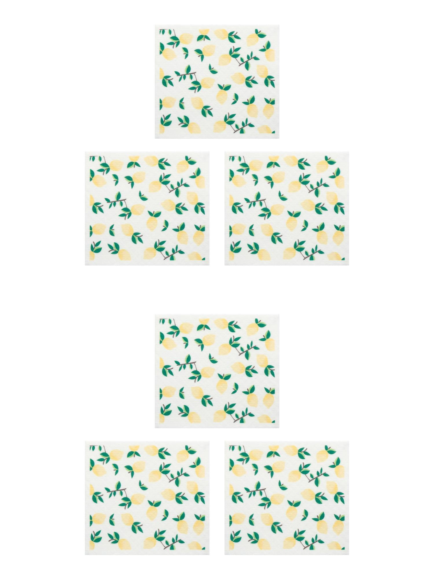 Unique Bargains Reusable Swedish Dish Cloths Banana 6 Pack Lemon 8" x 7"