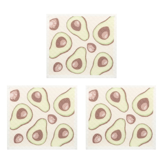 Unique Bargains Reusable Swedish Kitchen Dish Cloths Avocado 8" x 7"