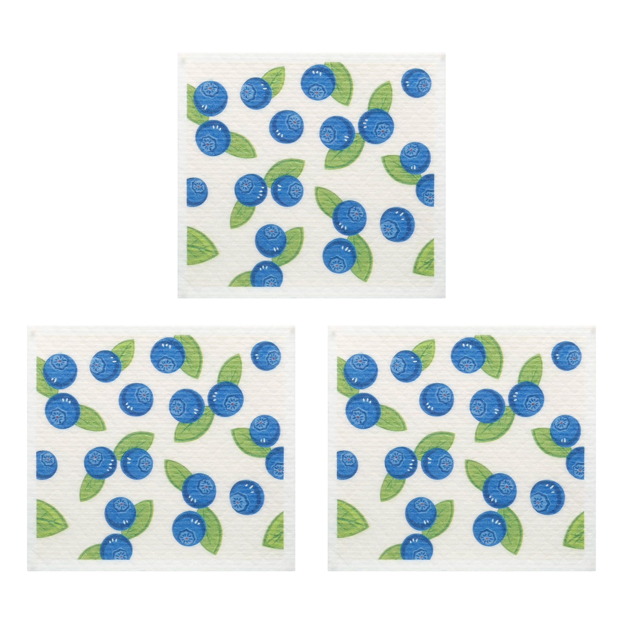 Unique Bargains Reusable Swedish Kitchen Dish Cloths Blueberry 8" x 7"