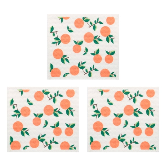 Unique Bargains Reusable Swedish Kitchen Dish Cloths Orange 8" x 7"
