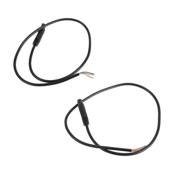 Unique Bargains Reverse Rear View Parking Camera Video Cable 0.5m/1.64ft 5Pin Male Black 2 Pcs