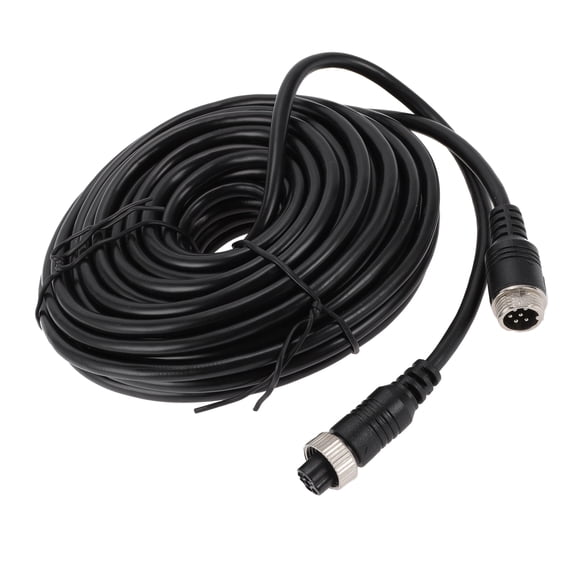 Unique Bargains Reverse Rear View Parking Camera Video Cable 10m/32.81ft Black M12 1 Pcs