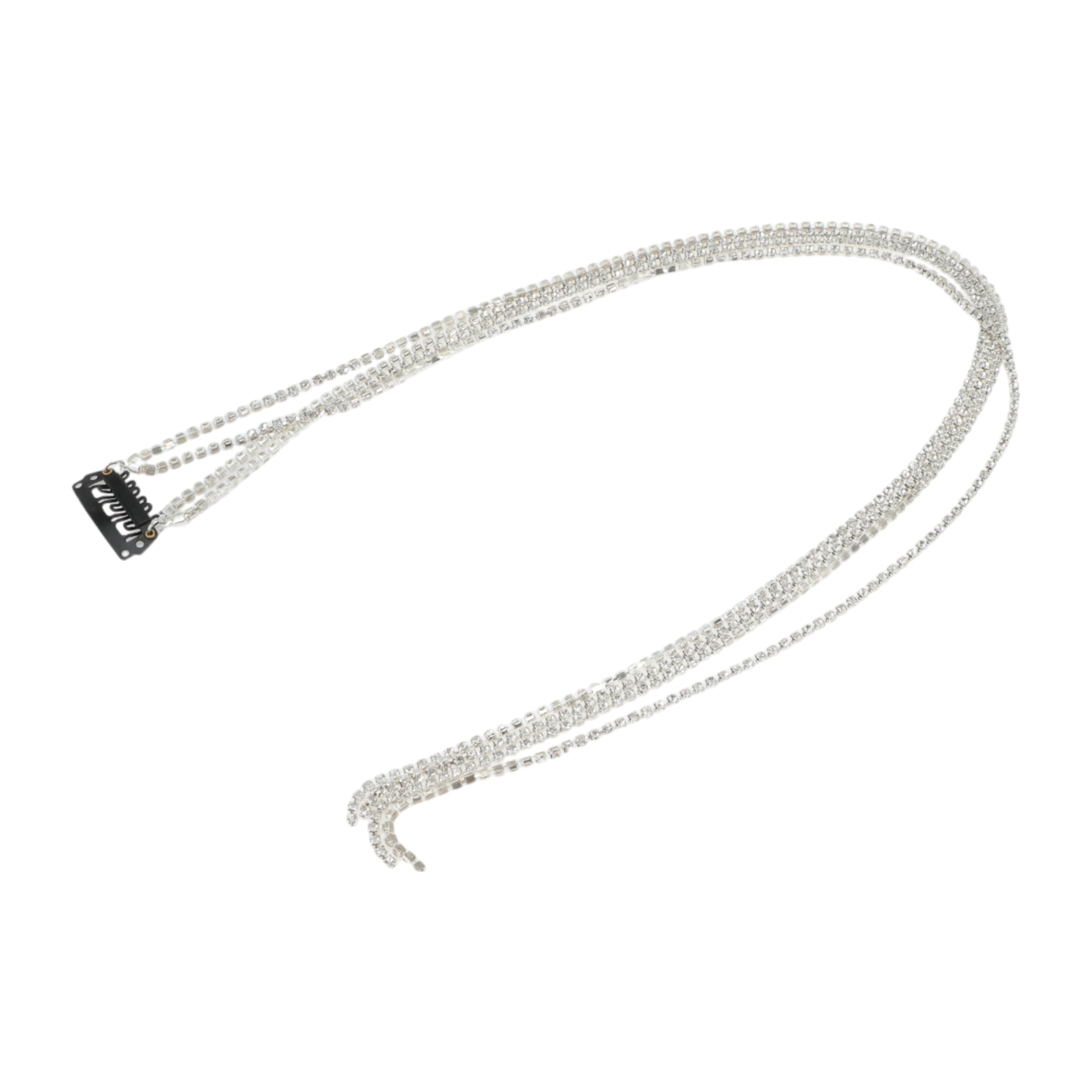 Unique Bargains Rhinestone Braided Hair Chain 1 Pc Silver Tone [Style 2 Rhinestone]