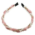 thumbnail image 1 of Unique Bargains Rhinestone Pearl Wrap Fabric Headband Faux Pearl Headband Women Hairband Pink, 1 of 7