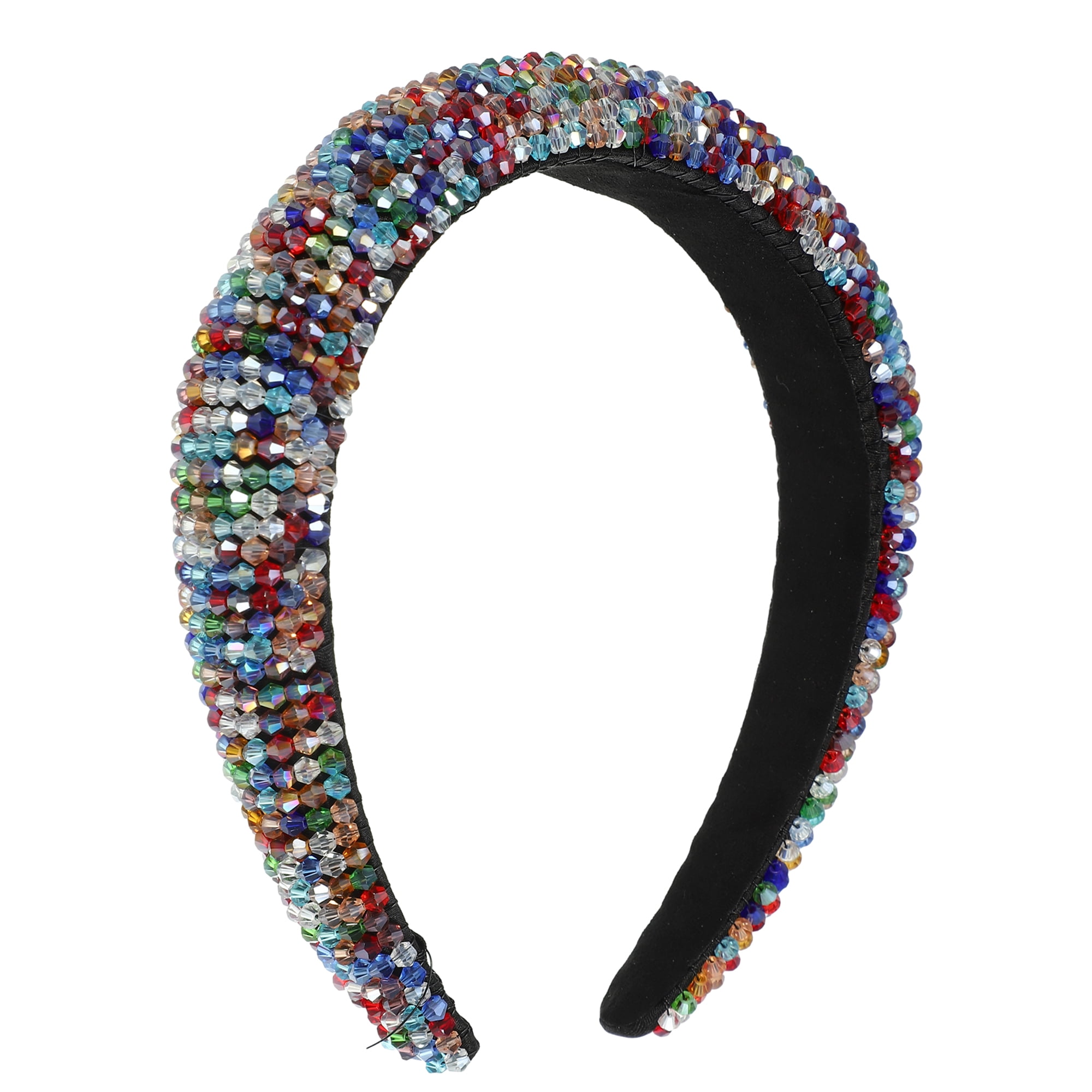 Unique Bargains Rhinestone Headband Bling Hair Accessories for Women Multicolor 1.18" Wide