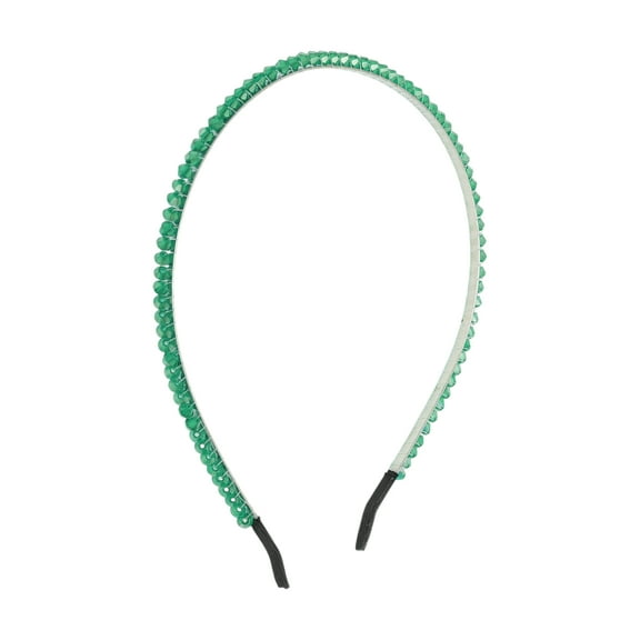 Unique Bargains Rhinestone Headband Faux Crystal Hair Hoop Hairband for Women Green