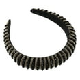 thumbnail image 1 of Unique Bargains Crystal Headband Rhinestone Hairband for Women 1.2 Inch Wide 1 Pcs Black Gold Tone, 1 of 7