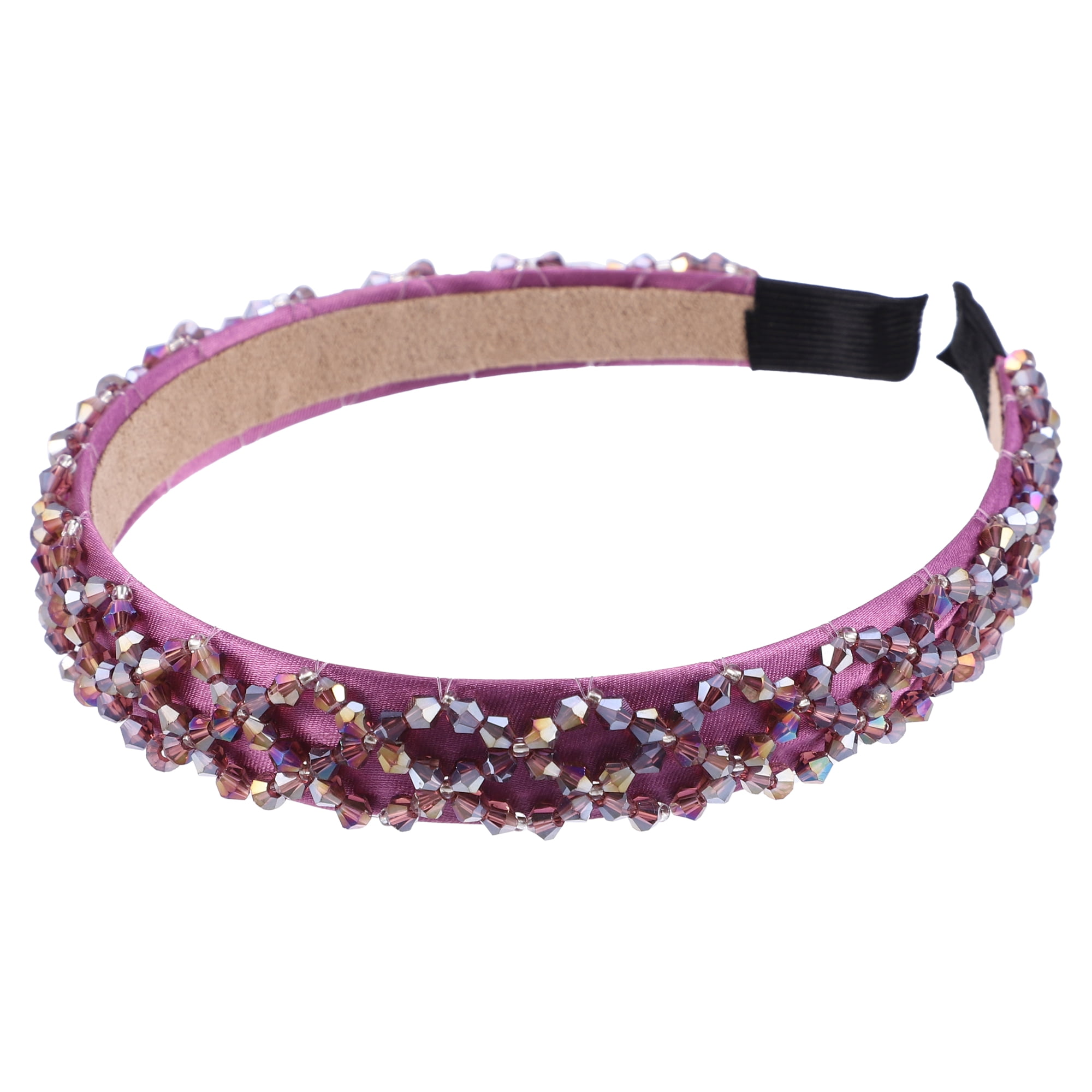 Unique Bargains Rhinestone Headbands for Women 0.79" Wide Dark Purple
