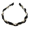 thumbnail image 1 of Unique Bargains Rhinestone Pearl Wrap Fabric Headband Faux Pearl Headband Women Hairband Black, 1 of 7