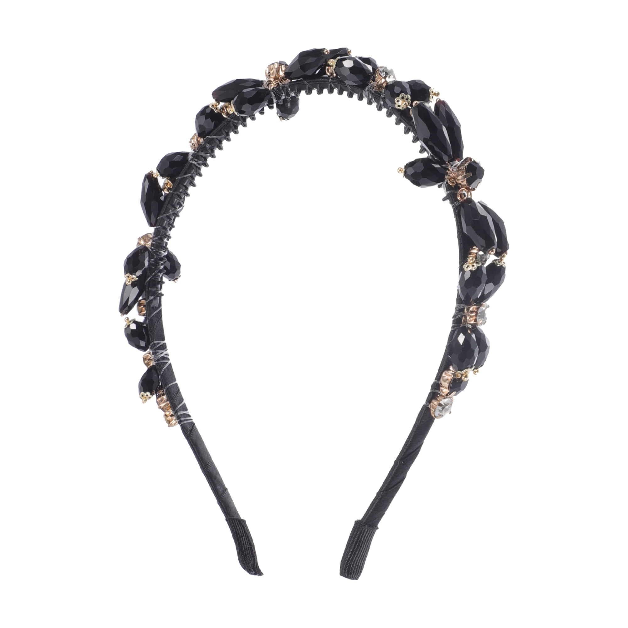 Women\'s Black Faux Crystal Headbands Baroque crystal headband Women Luxury Queen crown tiara  main image 2