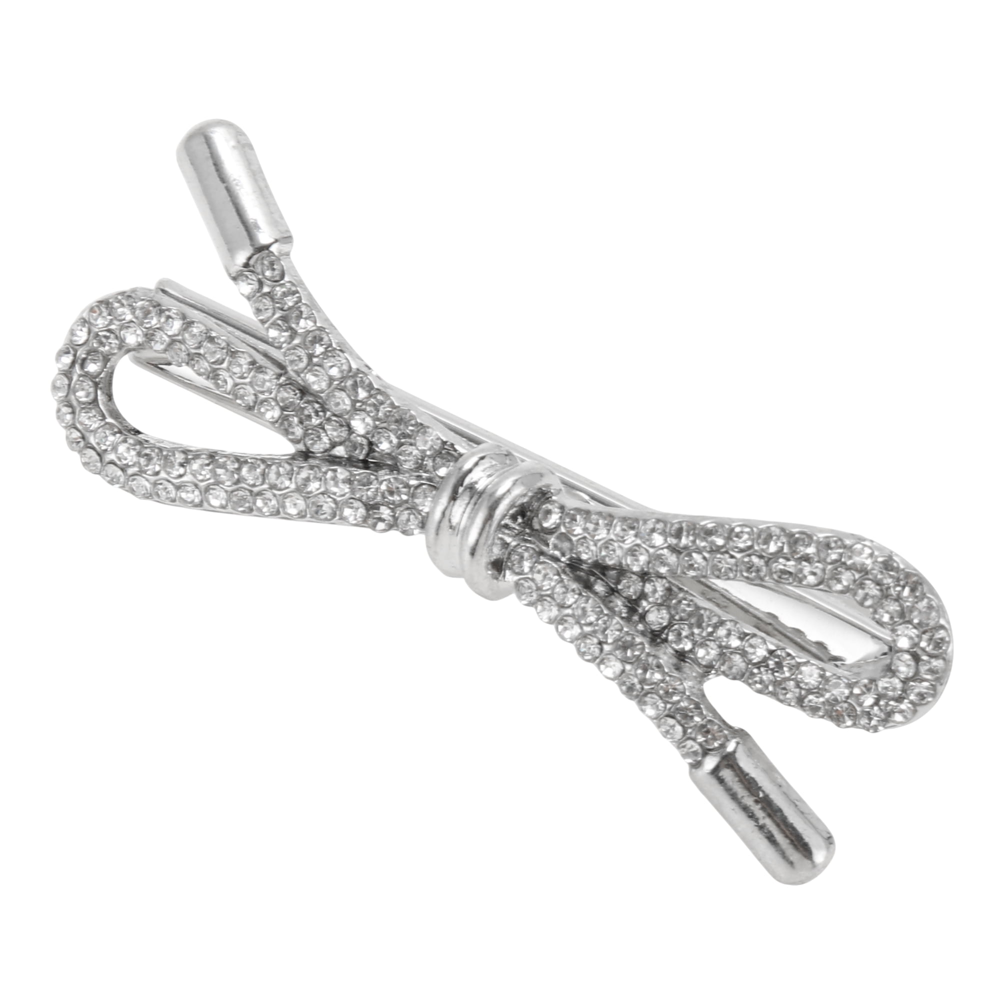 Unique Bargains Rhinestones Tie Hair Clip in Silver Tone for Any Occasion and Hairstyle