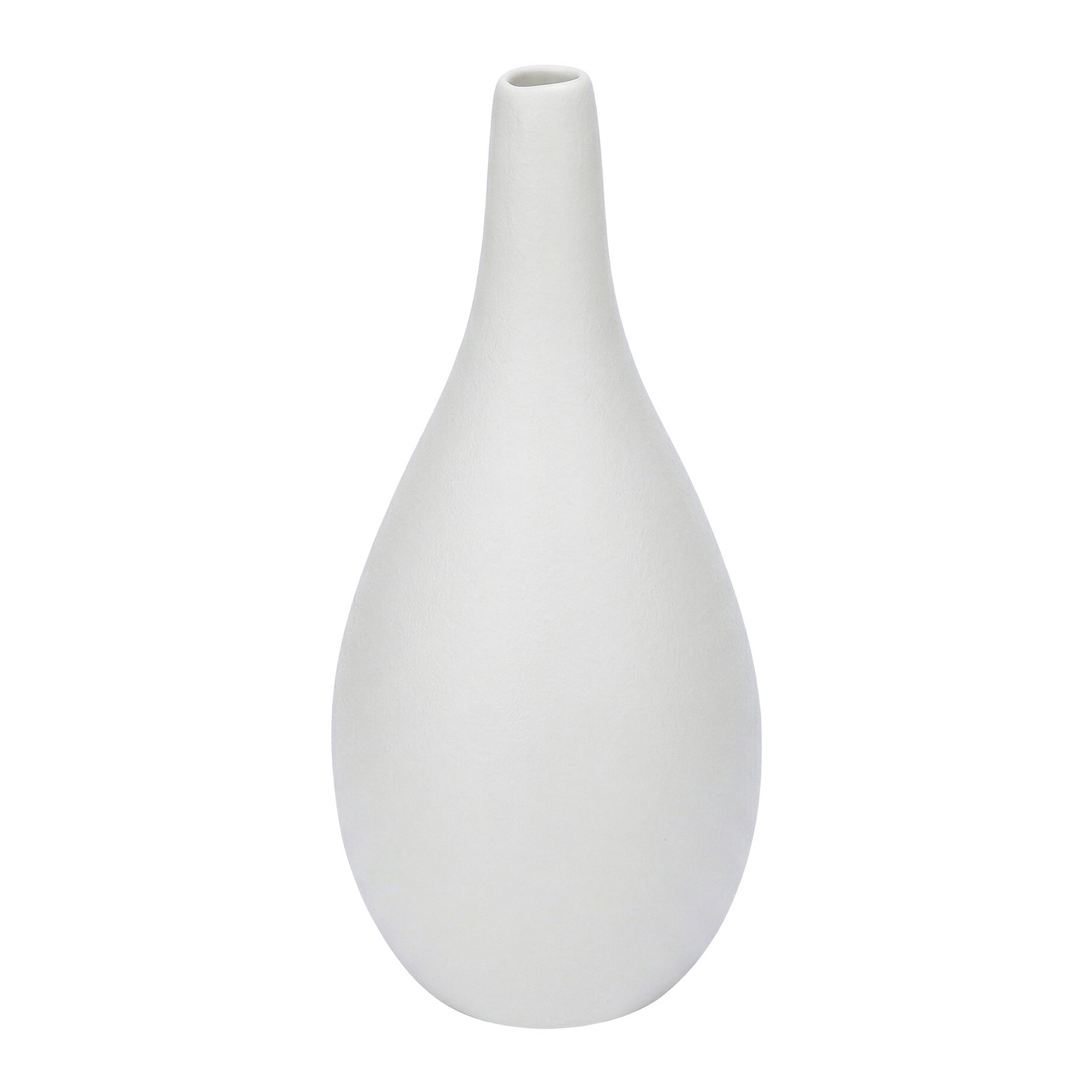Unique Bargains Ribbed Ceramic Small Boho Decorative Vase White 3"L x 3"W x 6.5"H