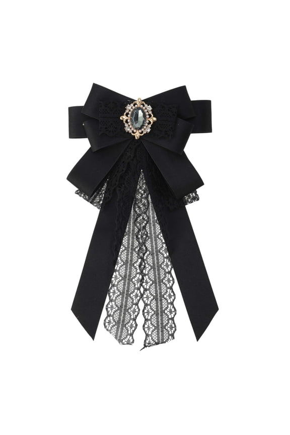 Ribbon Bow Brooch Party Wedding Gifts Black
