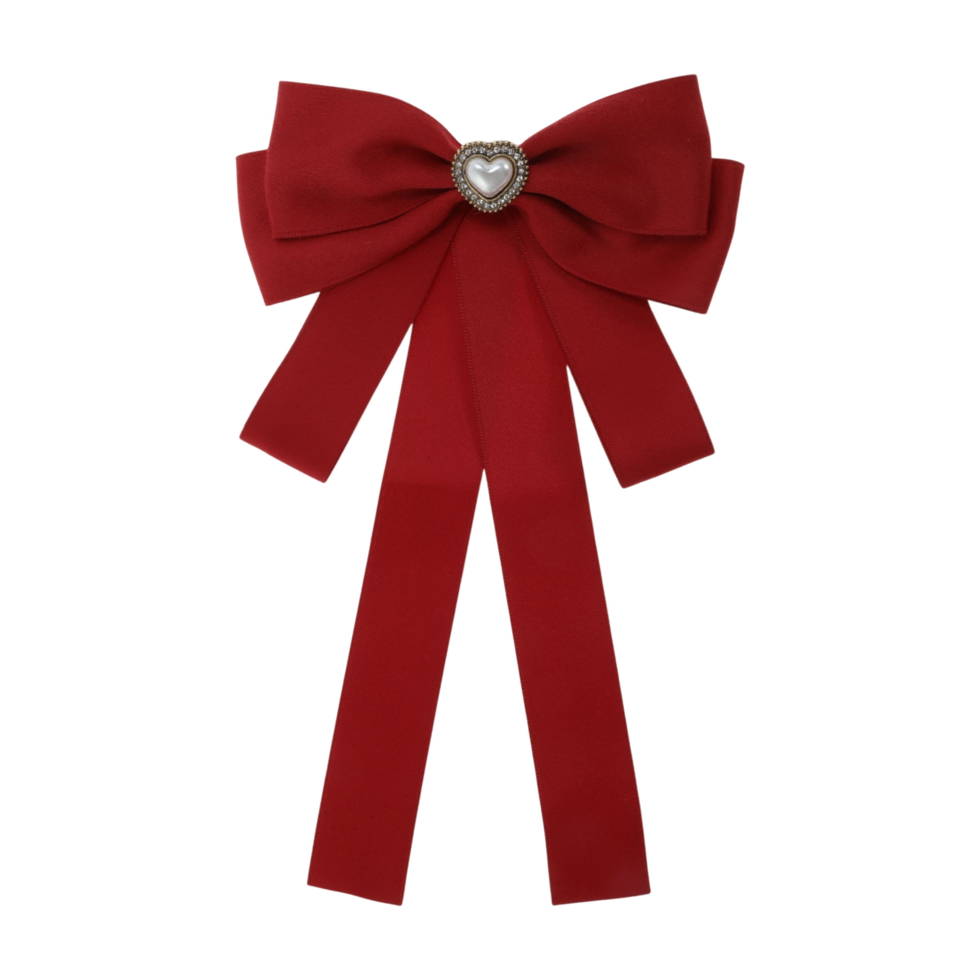 Unique Bargains Ribbon Bow Brooch for Parties Alloy Heart