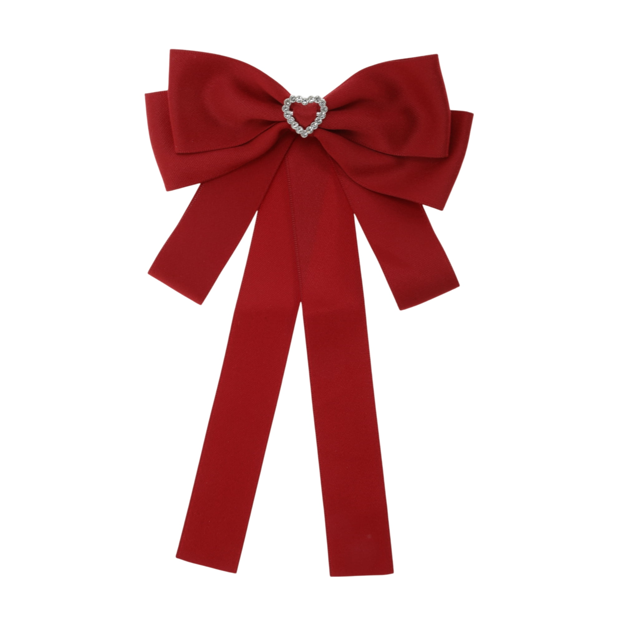 Unique Bargains Ribbon Bow Brooch for Parties Hollow Heart