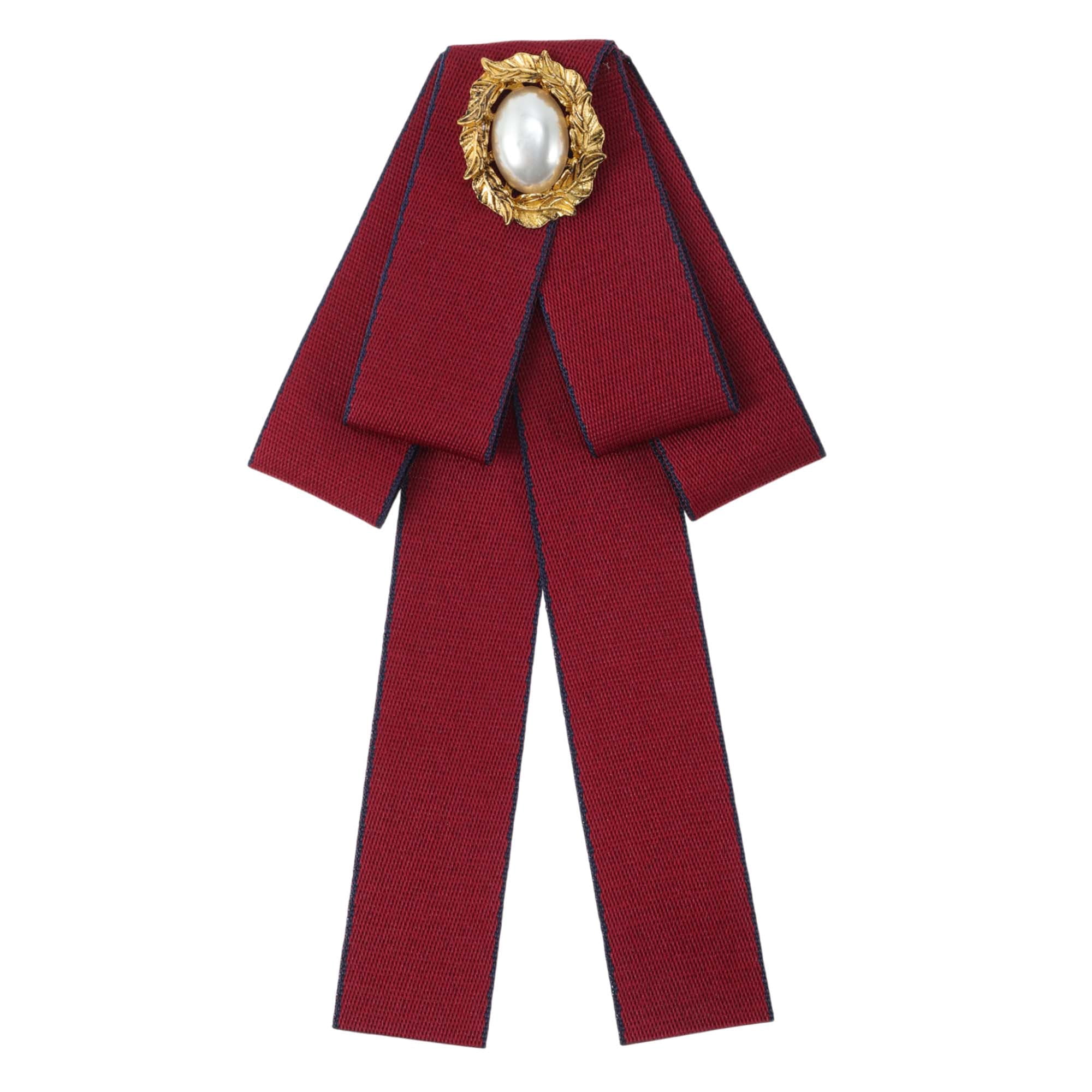 Unique Bargains Ribbon Bow Brooch for Party Wedding Gifts Wine Red